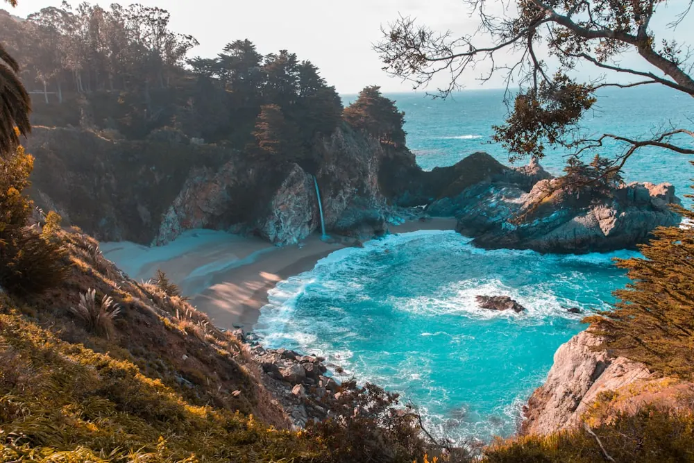 Secluded turquoise cove