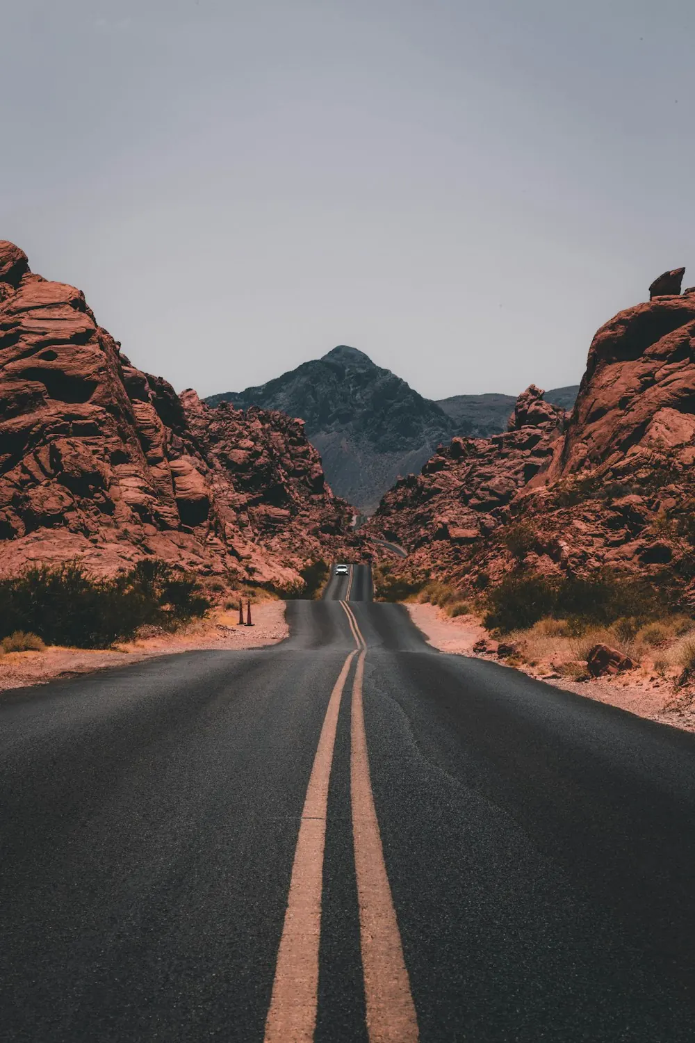 Scenic road through an island landscape