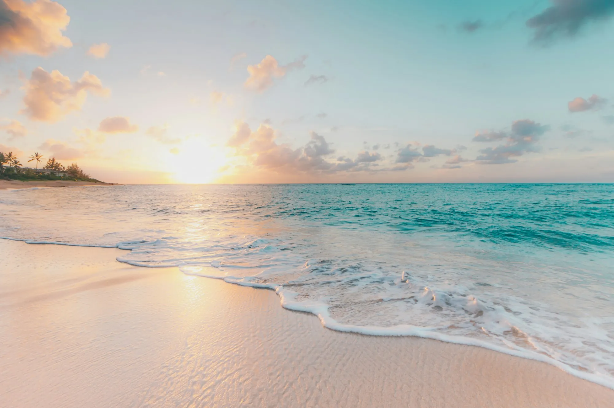 Tropical beach at sunrise