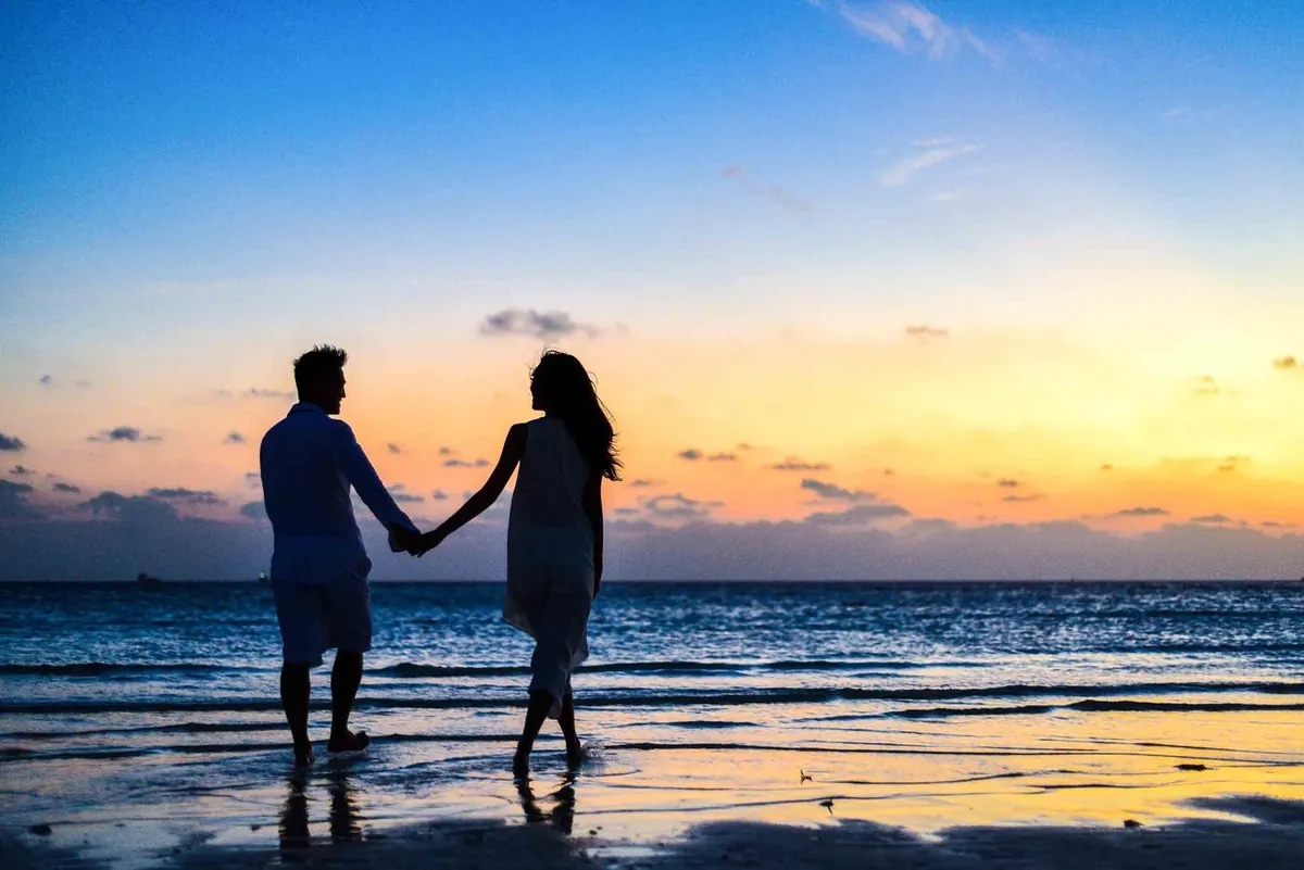 Couple enjoying a coastal holiday